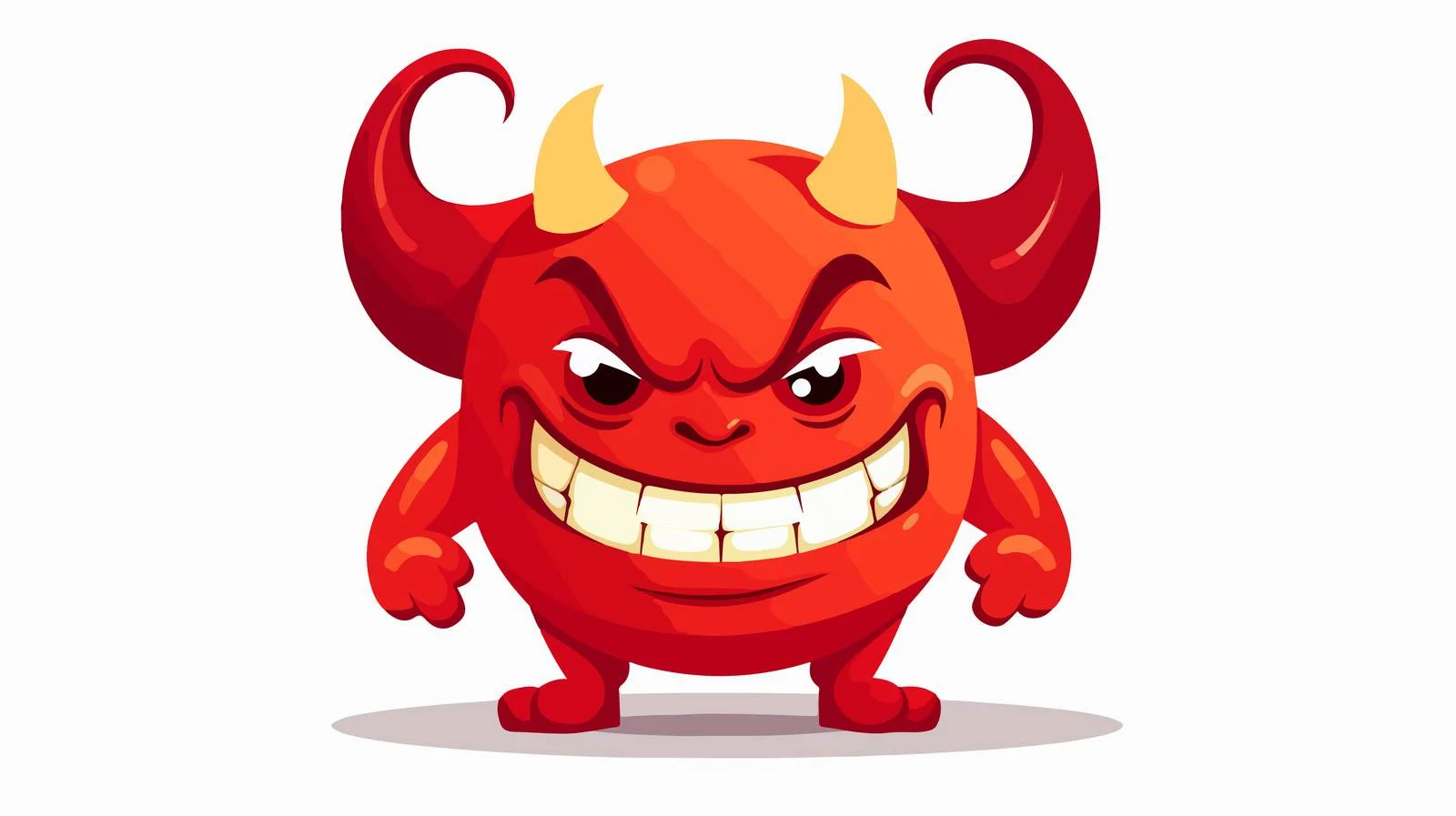 Cheerful Cartoon Red Devil Smirking Vector — free download from Dotvec