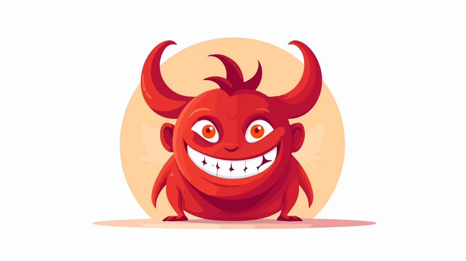 Mischievous Cartoon Red Devil Grinning Vector — free download from Dotvec