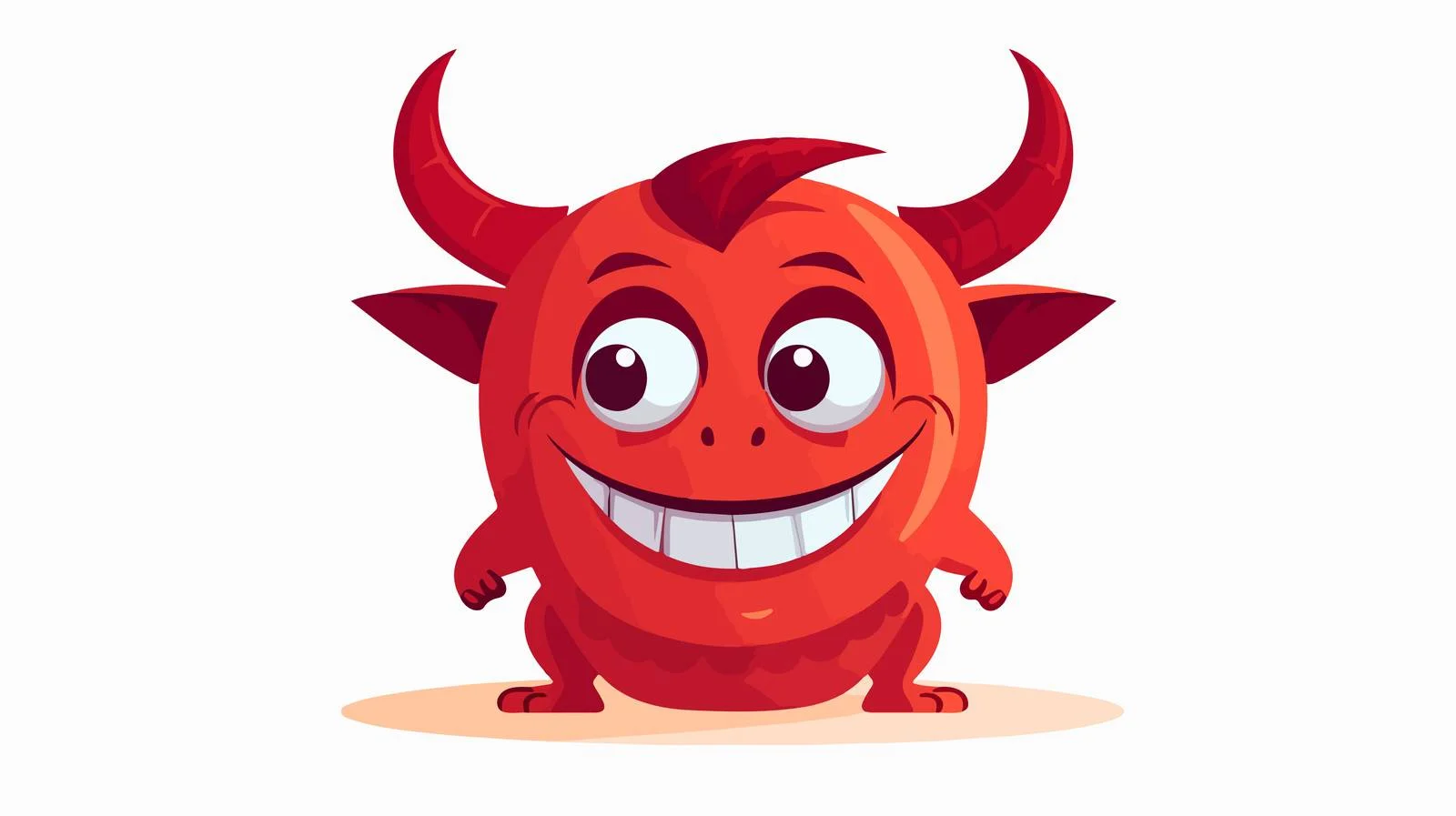 Cunning Smiling Red Devil Cartoon Vector — free download from Dotvec