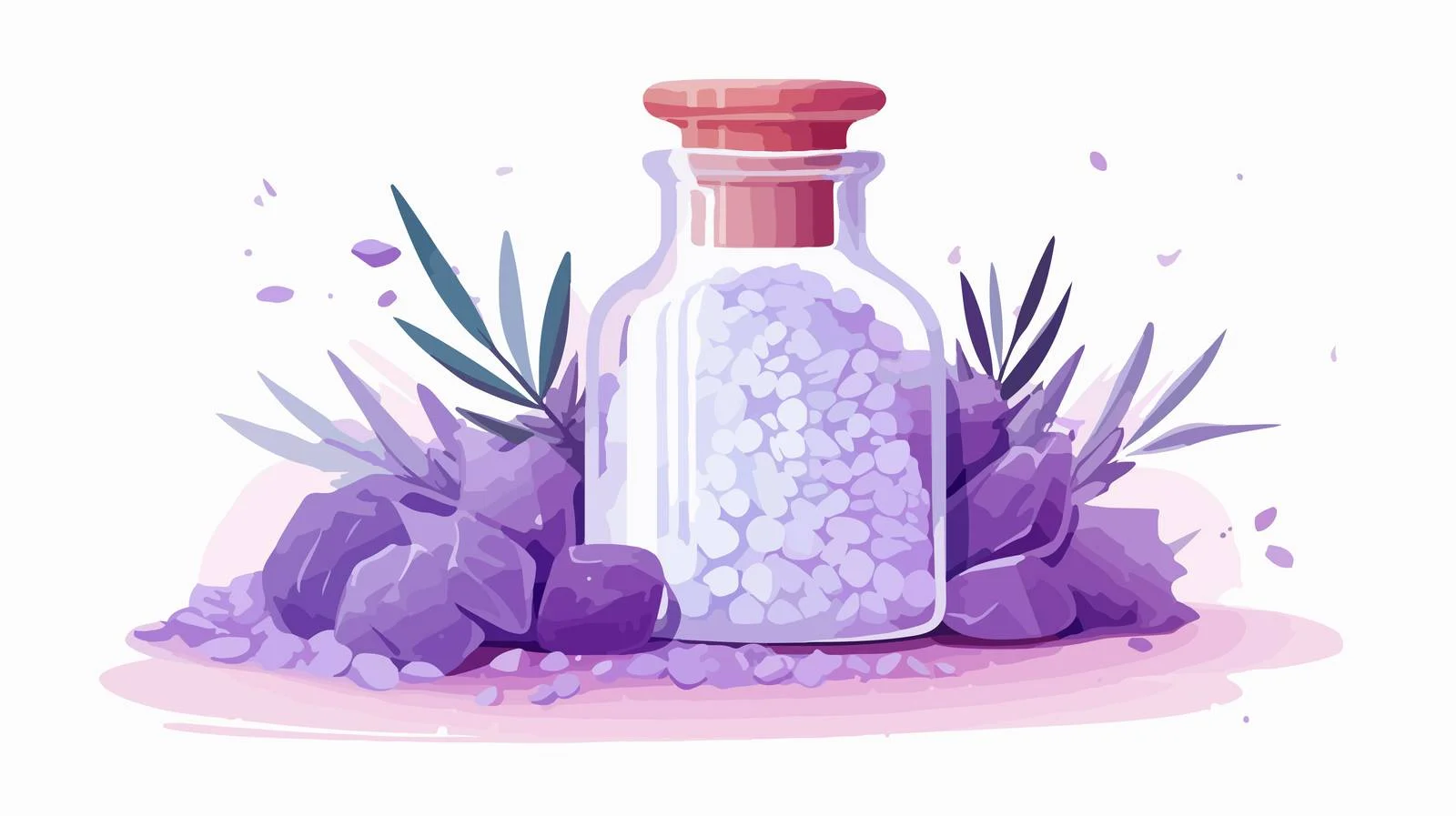 Luxurious bath salts in glass bottle — free download from Dotvec