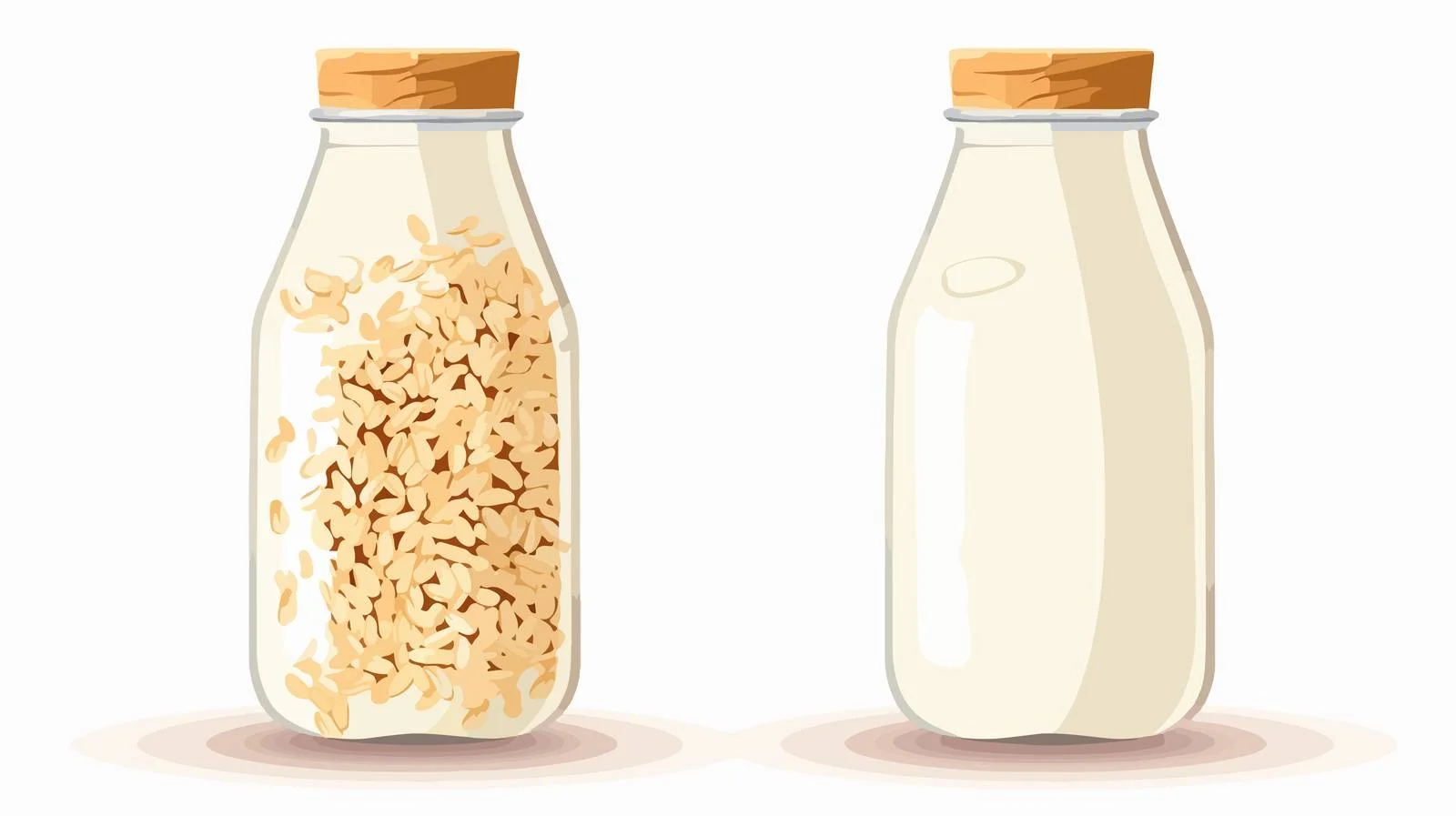 Nutritious Oat Milk Bottle with Flakes — free download from Dotvec