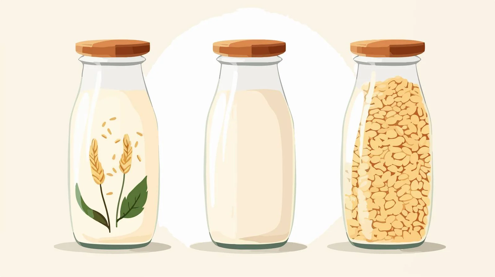 Vegetable Oat Milk Bottle with Flakes — free download from Dotvec