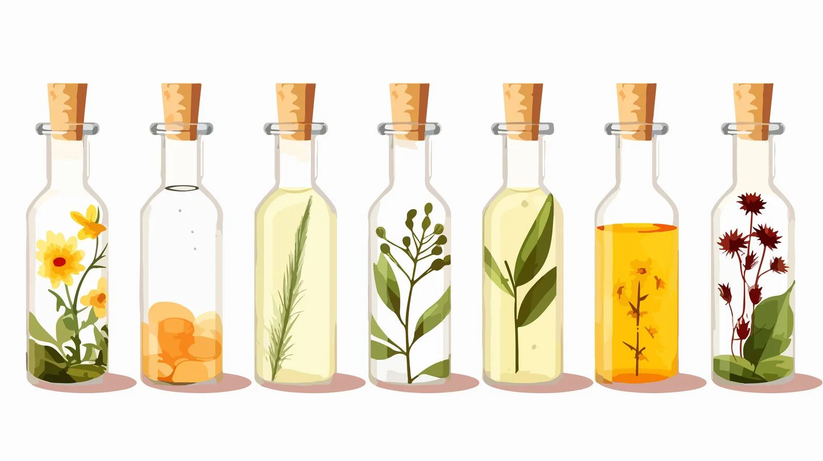 Luxurious Natural Oils in Glass Bottles — free download from Dotvec