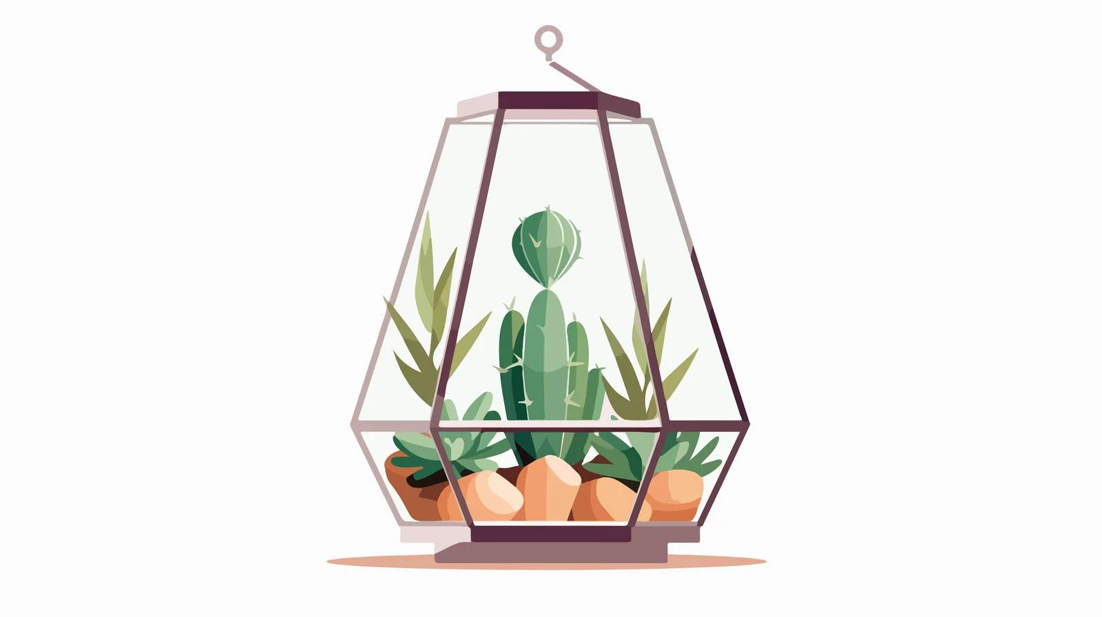 Modern Scandinavian Glass Geometric Hanging Florarium — free download from Dotvec