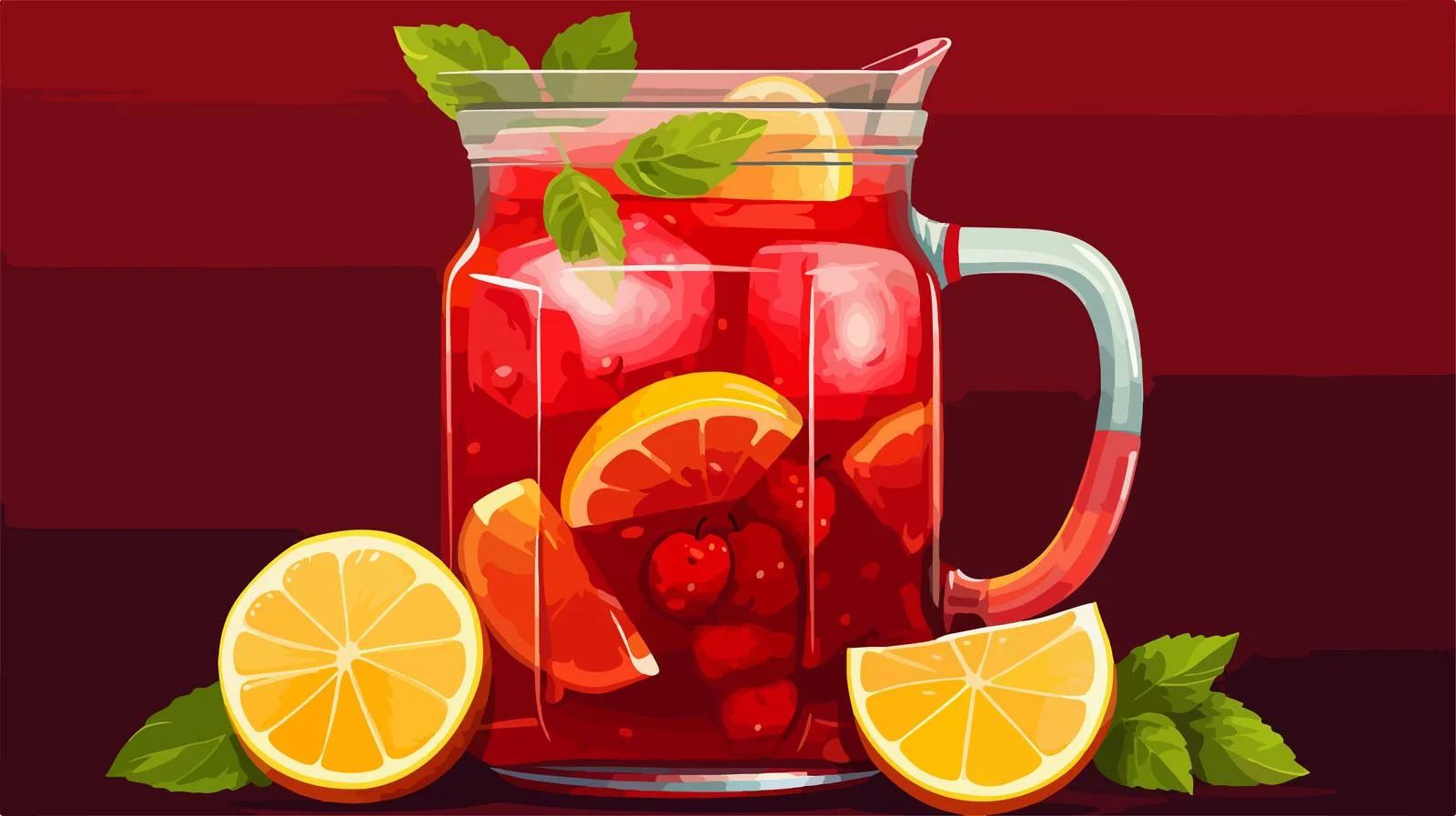 Refreshing Fruit Lemonade in Glass Jug — free download from Dotvec