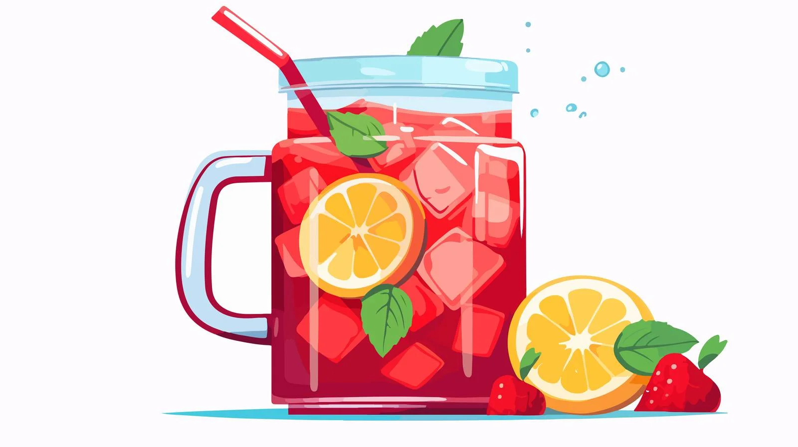 Refreshing red fruit lemonade in glass pitcher — free download from Dotvec