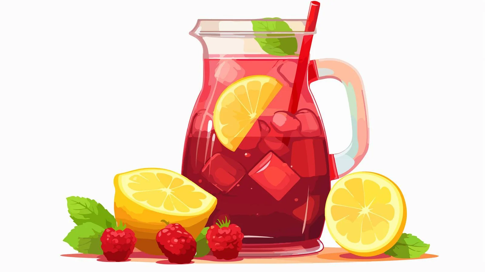 Refreshing Red Fruit Lemonade with Mint — free download from Dotvec