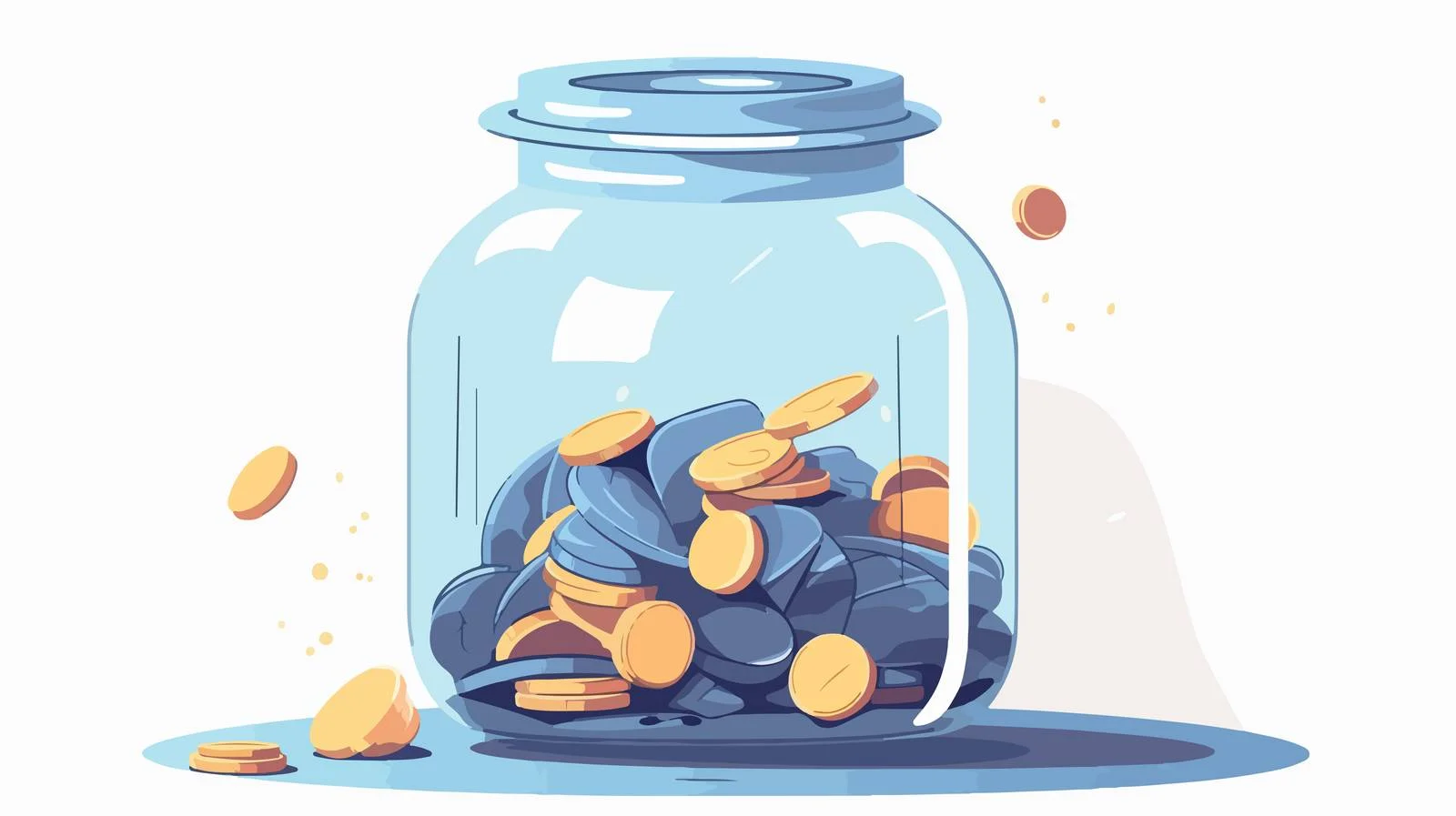 Transparent Money Box for Coins Vector Illustration — free download from Dotvec