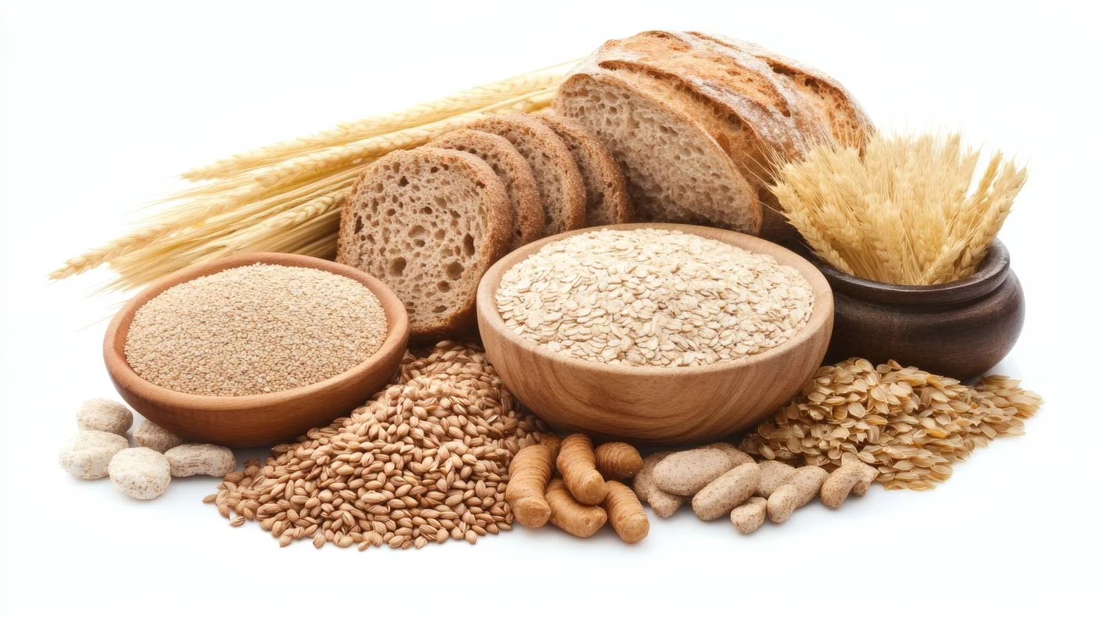 Assorted gluten-free foods on white background — free download from Dotvec