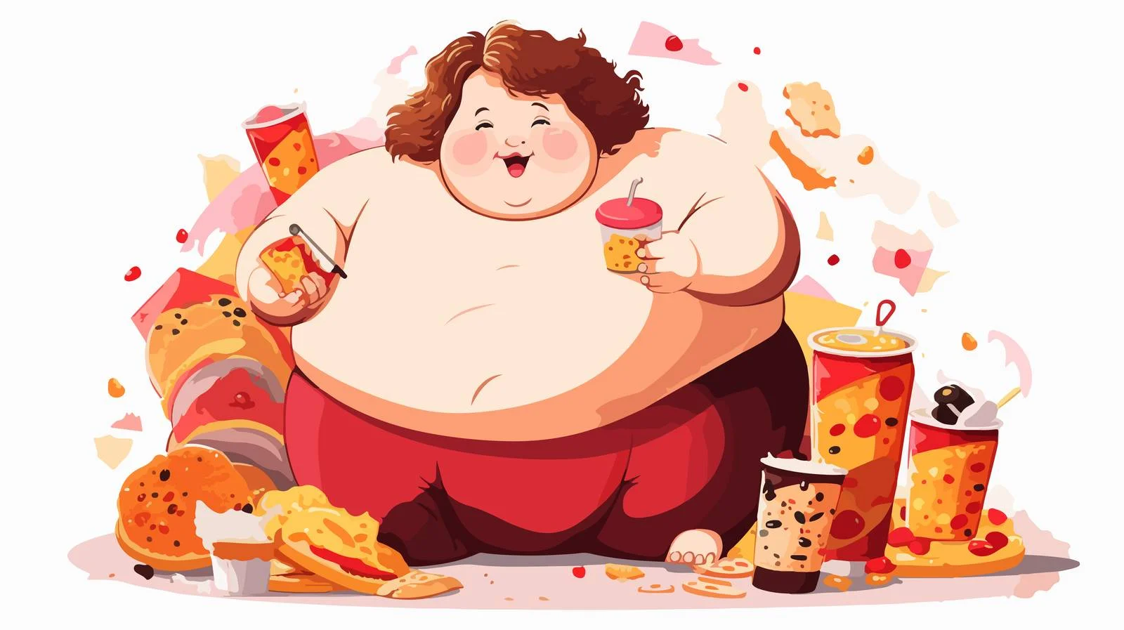 Exploring Gluttony: Hungry Overweight Woman — free download from Dotvec