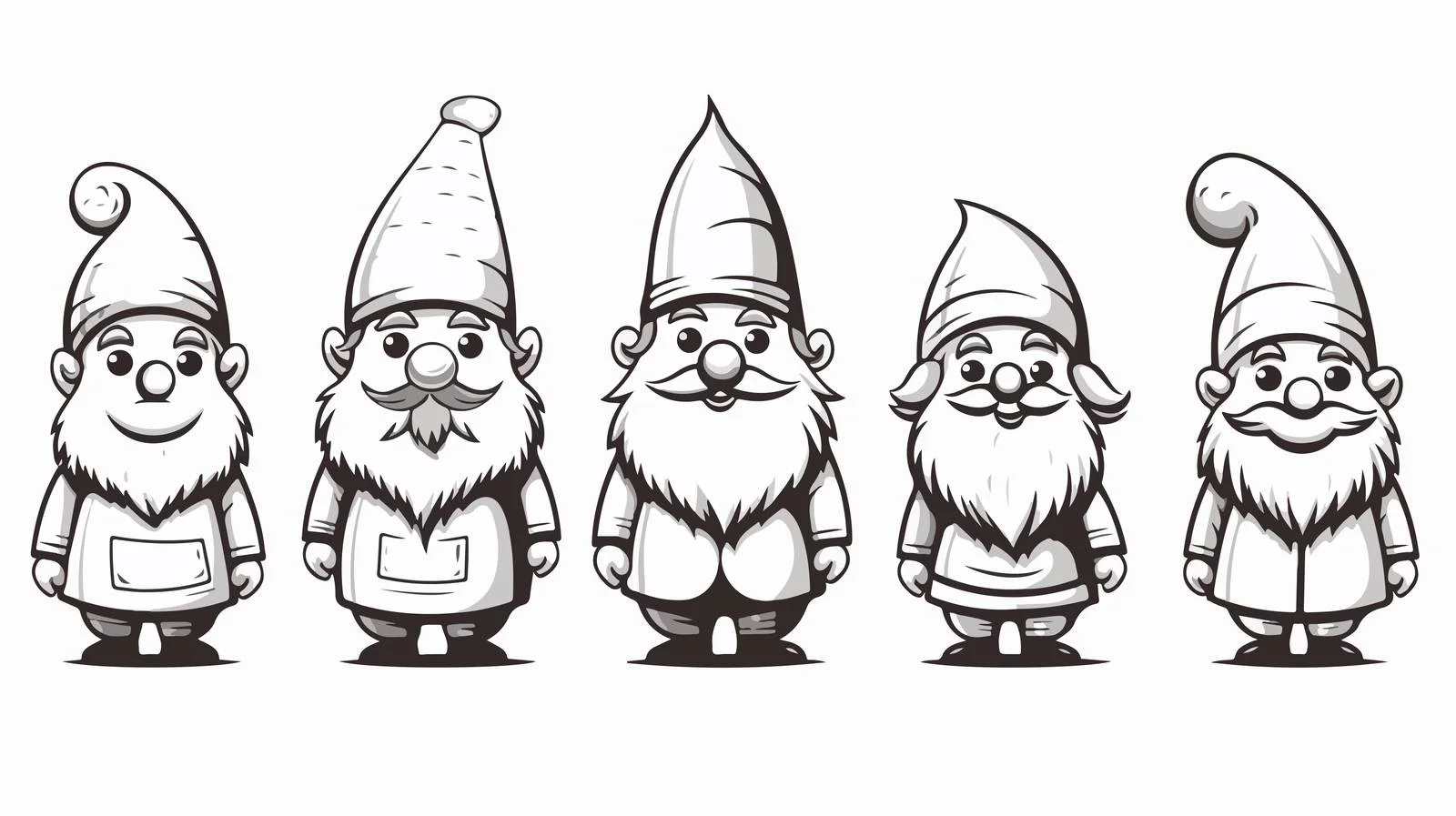 Cute Garden Gnomes Cartoon Illustration — free download from Dotvec