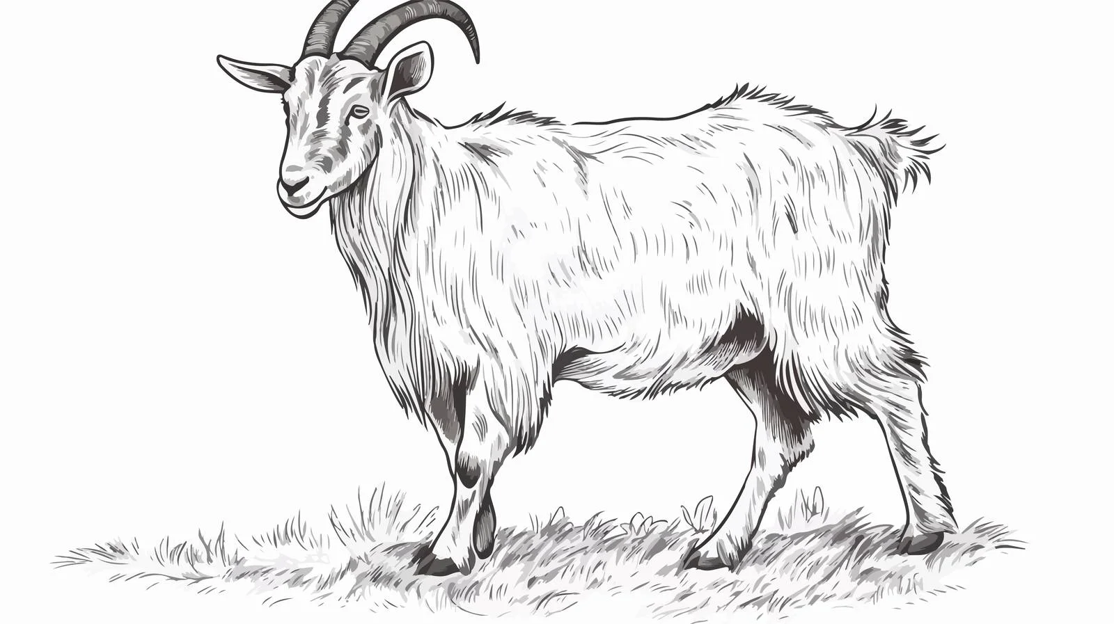 Goat Farm Engraving Sketch Vector Illustration — free download from Dotvec