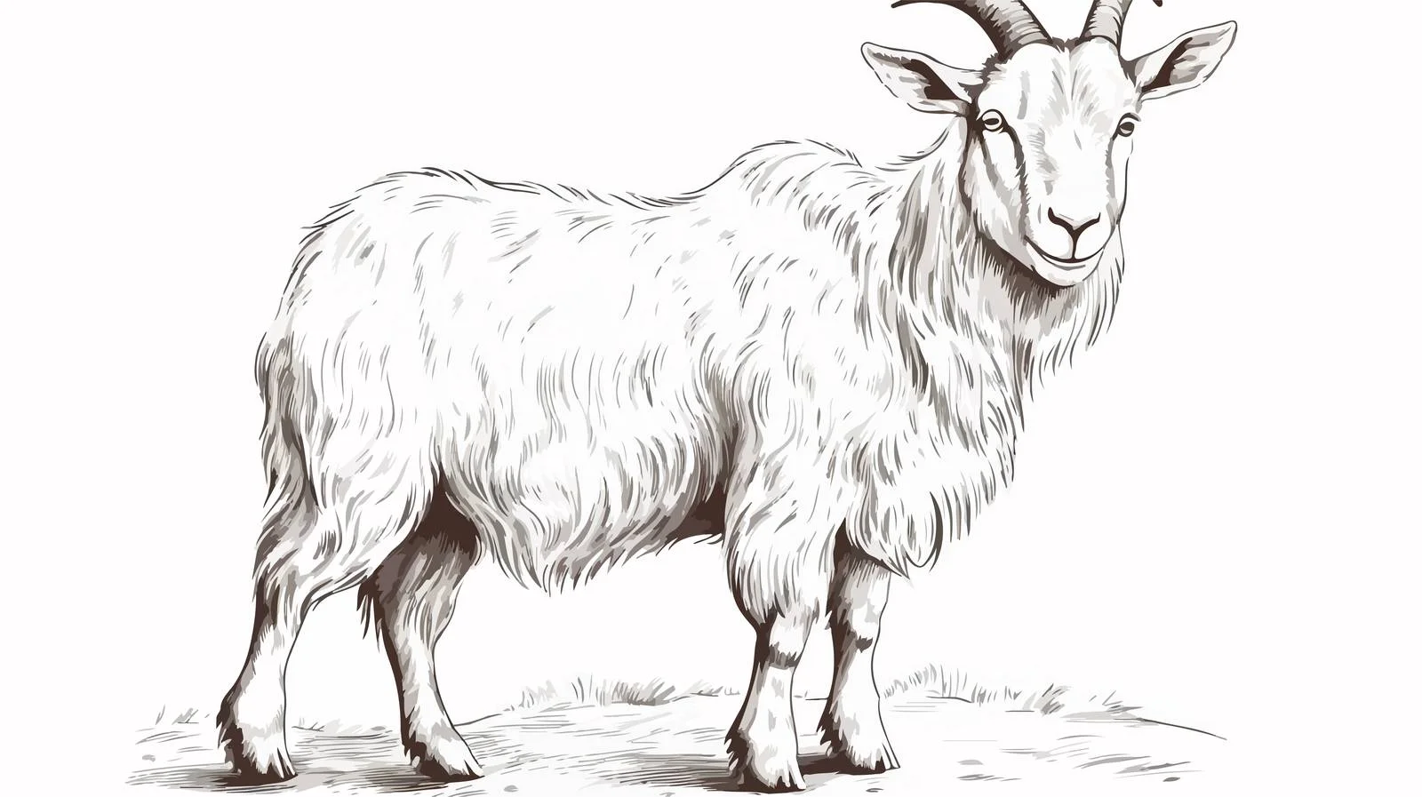 Goat Farm Engraving Sketch Vector Image — free download from Dotvec