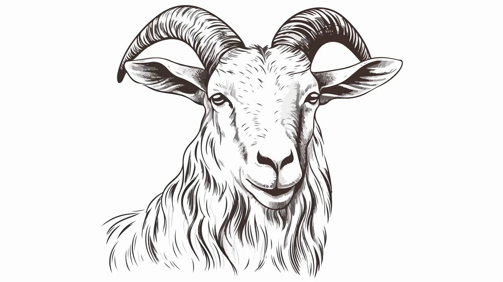 Hand-Drawn Goat Head Sketch Vector Illustration — free download from Dotvec