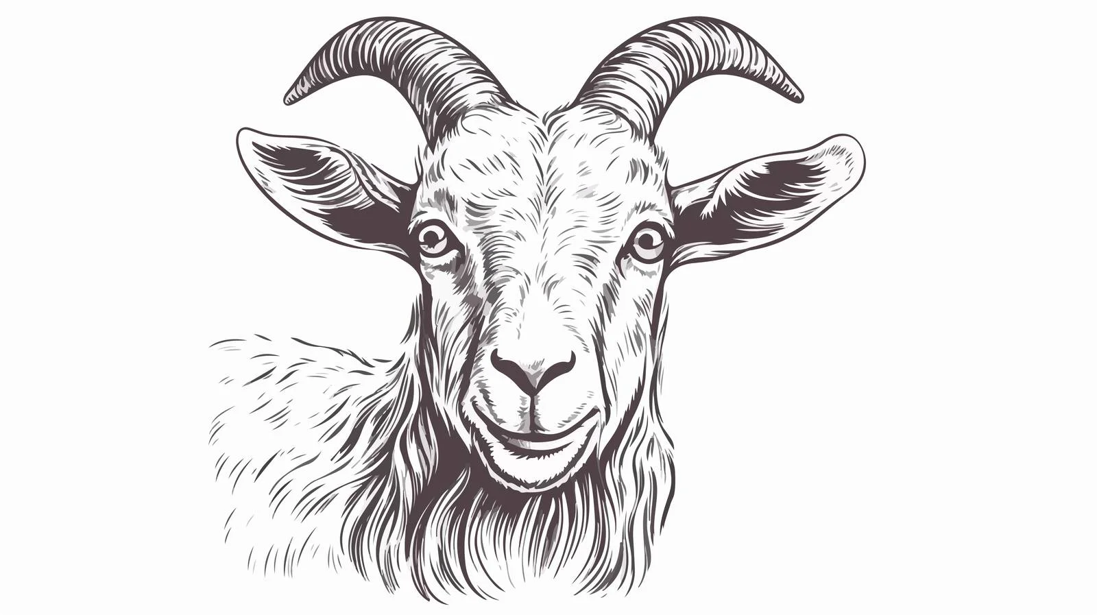 Hand-Drawn Goat Head Sketch Vector — free download from Dotvec