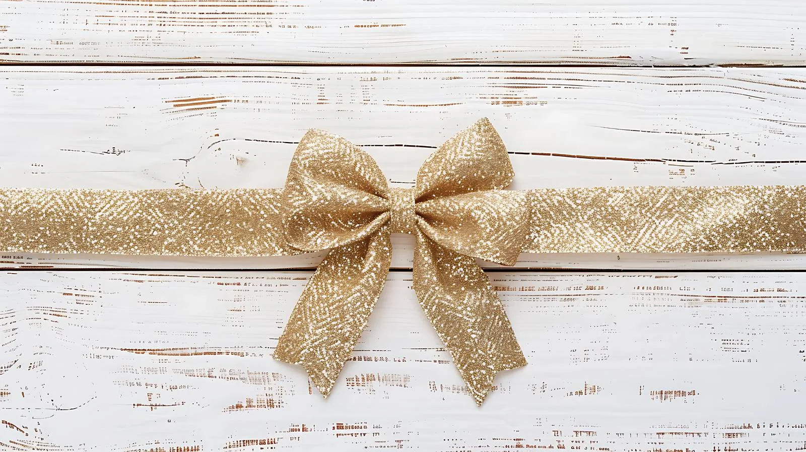 Elegant Gold Christmas Bow on Distressed Wood — free download from Dotvec