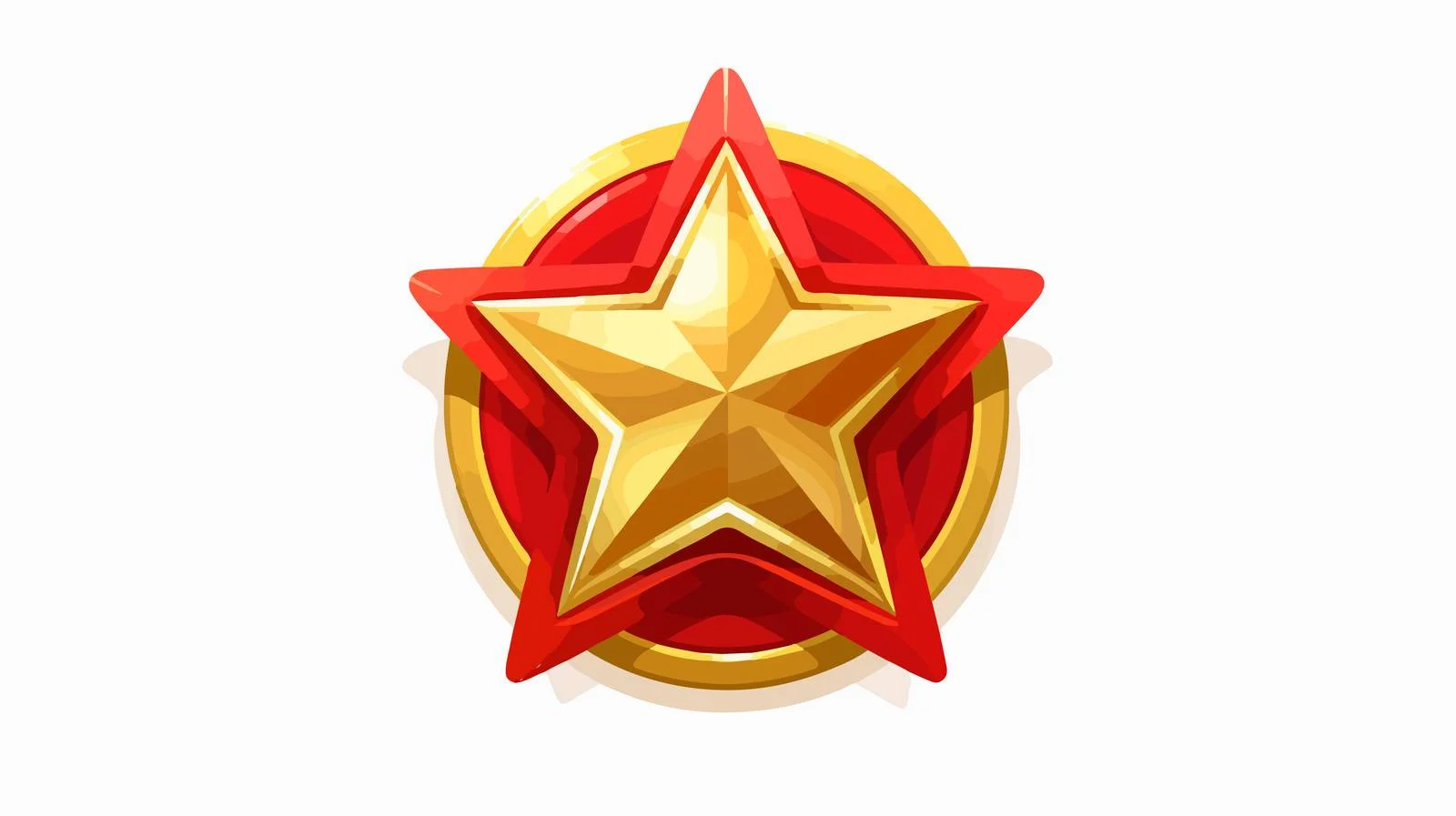 Golden Badge Featuring Star and Red Ribbon — free download from Dotvec