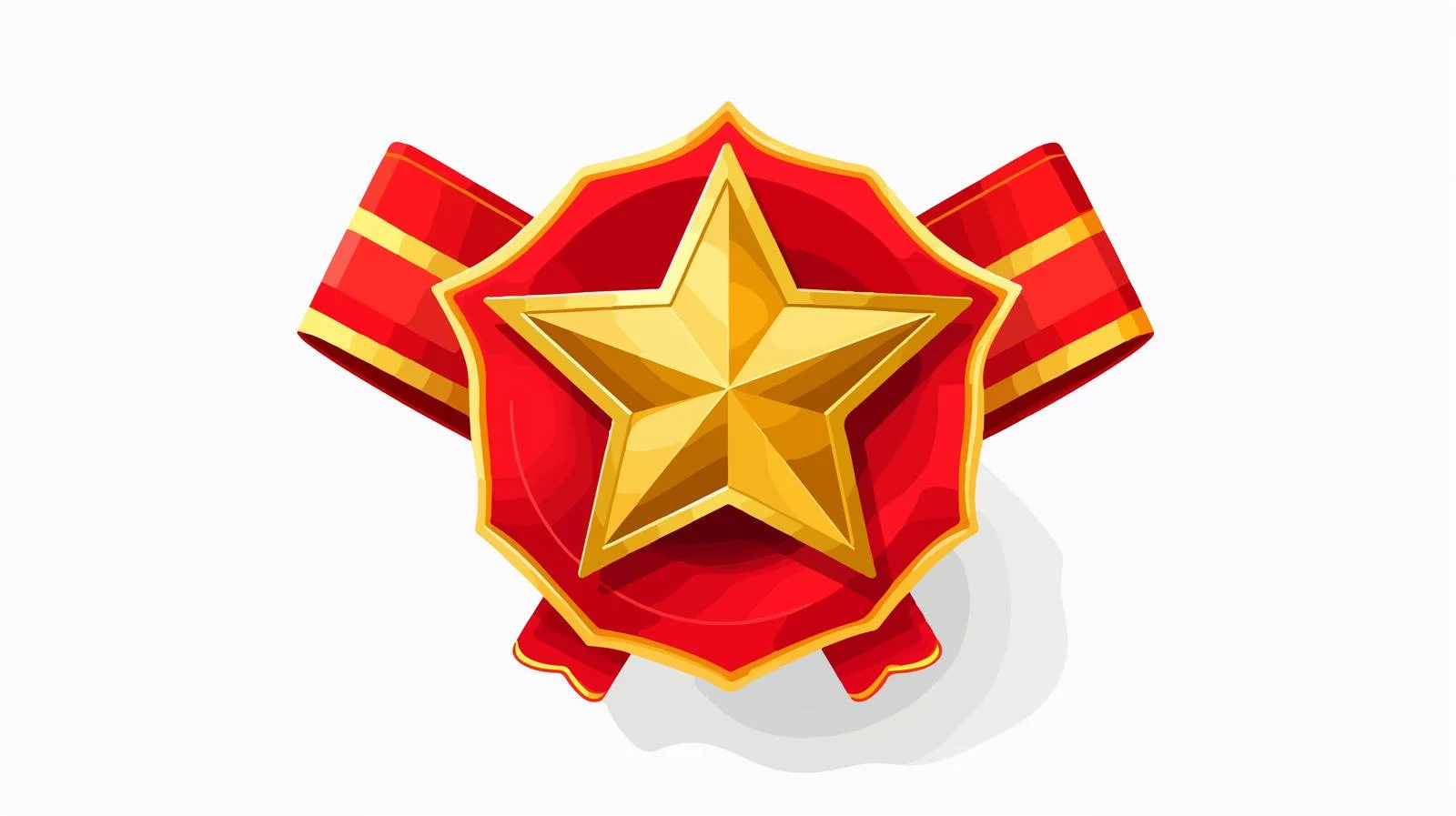 Elegant Gold Badge with Star and Ribbon — free download from Dotvec