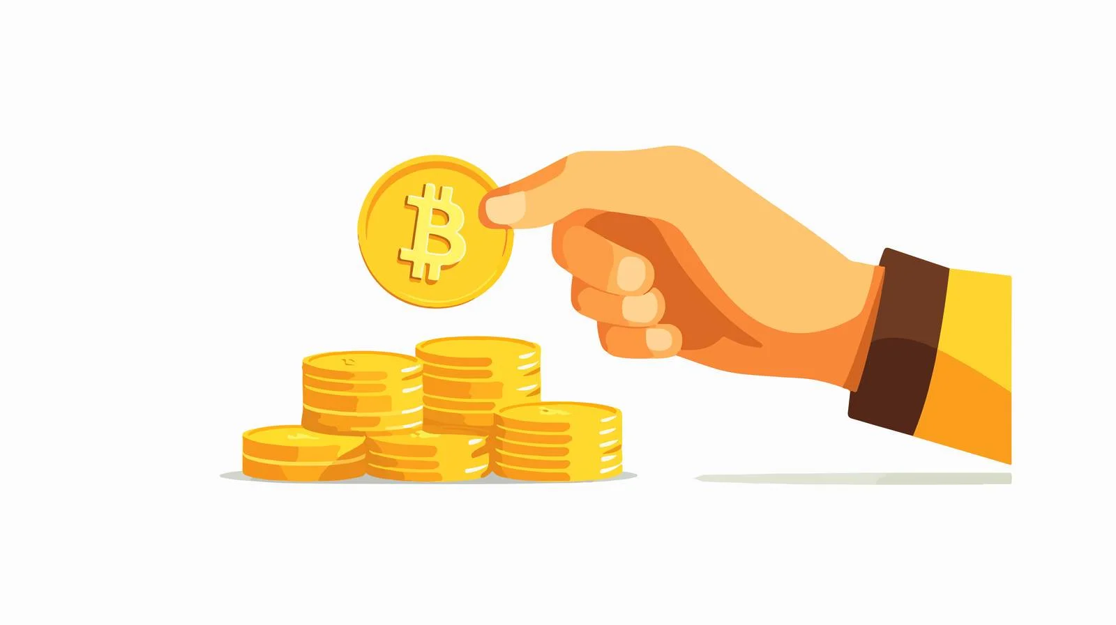 Financial Wealth Displayed: Golden Coin Held — free download from Dotvec