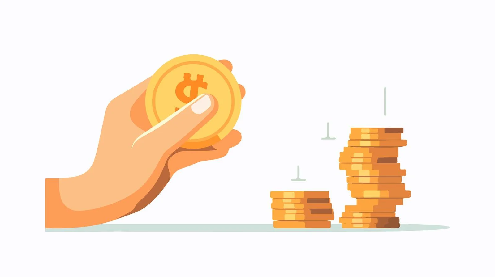 Elegant hand holding gold coin currency — free download from Dotvec