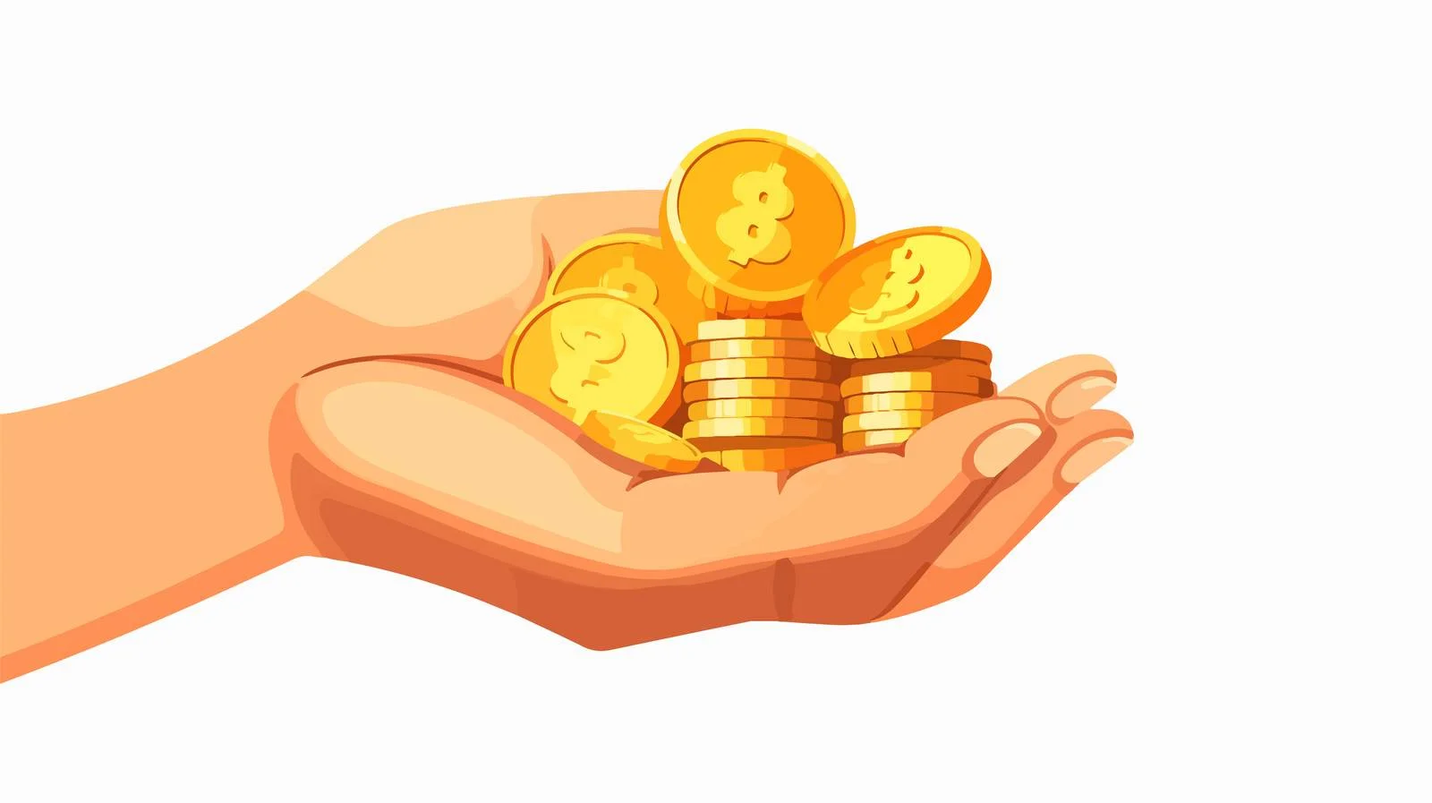 Exchange of Gold Coin Through Hands — free download from Dotvec