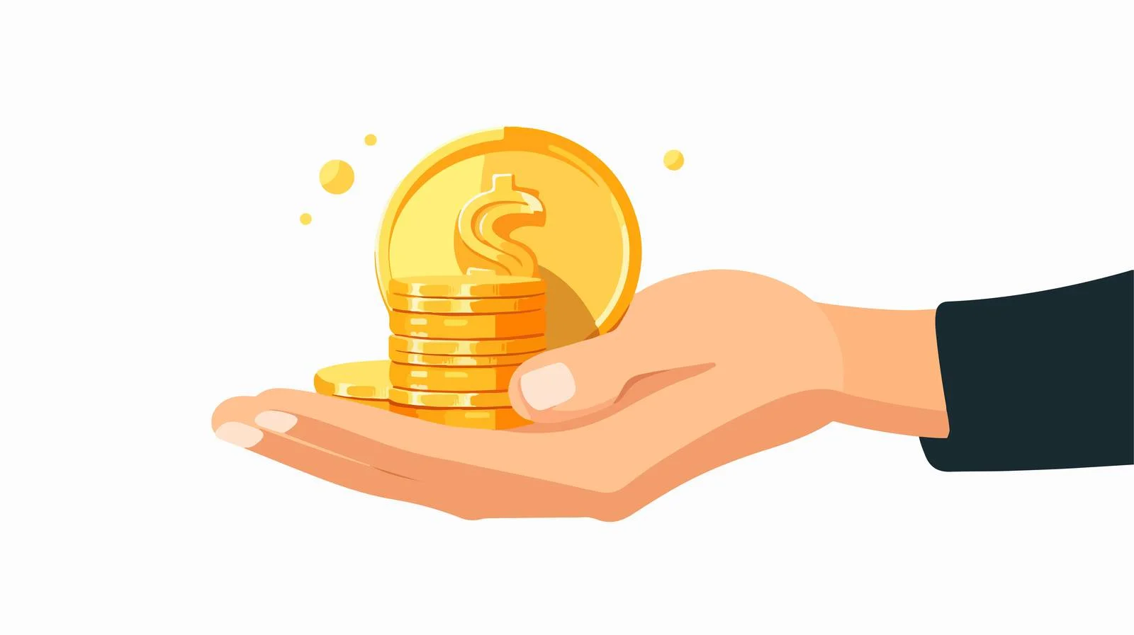 Exchange of Gold Coin in Hands — free download from Dotvec