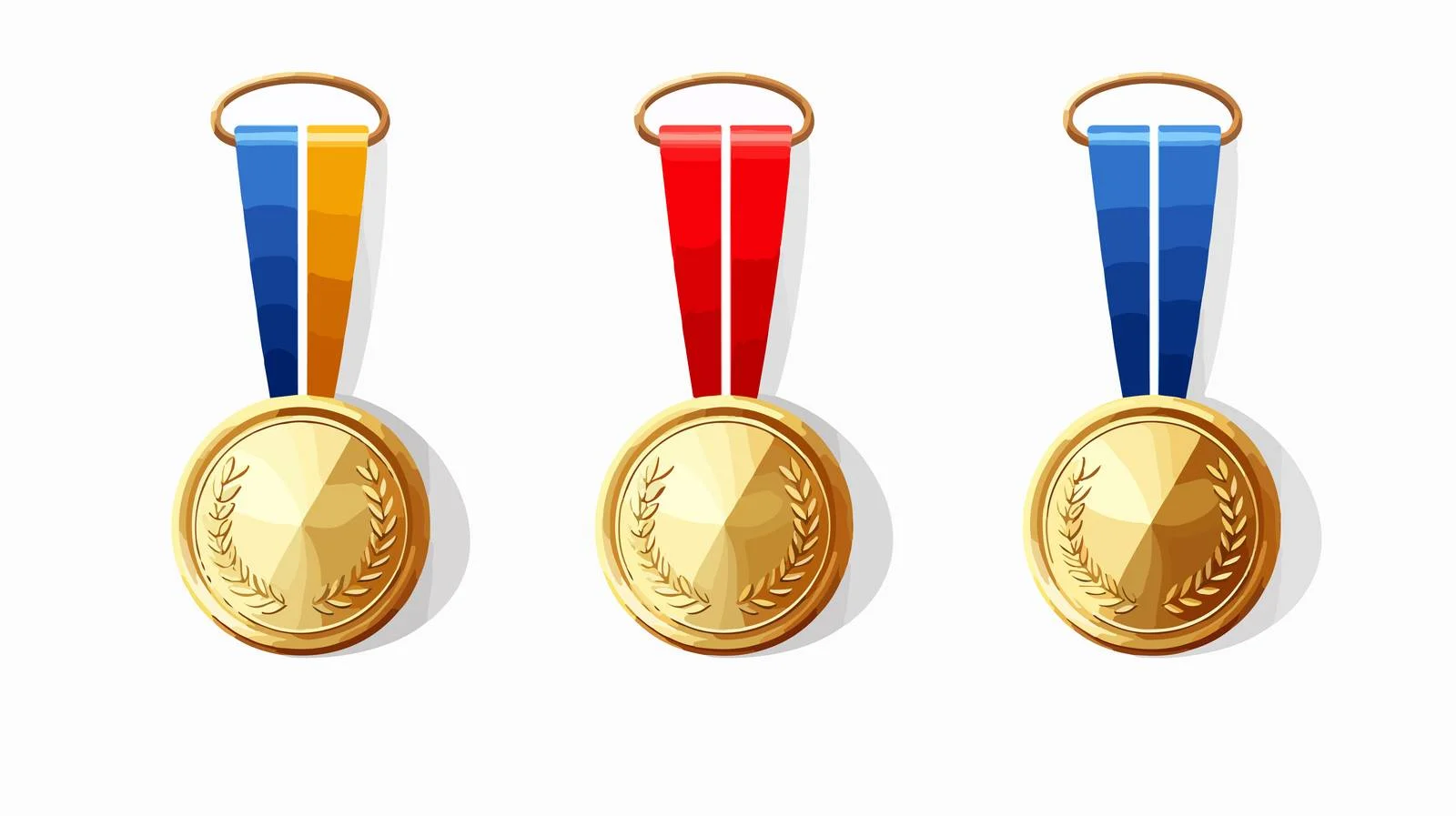 Set of Gold, Silver, Bronze Medals — free download from Dotvec
