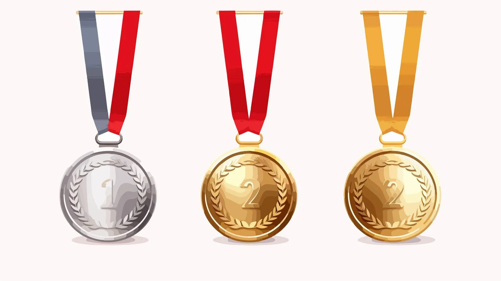 Circular Gold, Silver, and Bronze Medals Set — free download from Dotvec