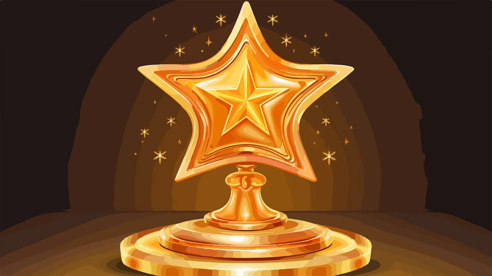 Shiny Gold Star Award for Winners — free download from Dotvec