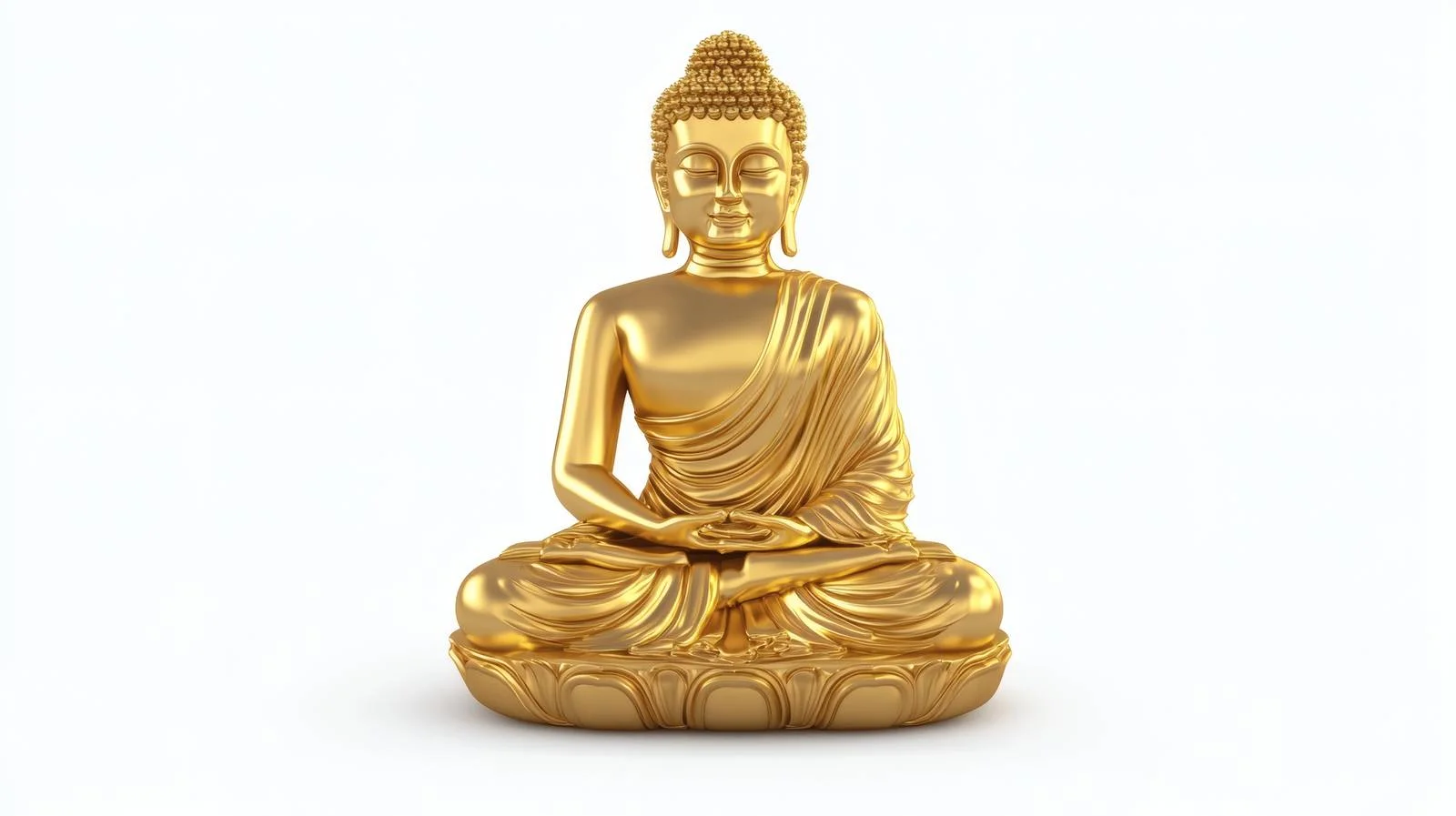 Serene Golden Buddha Meditates Alone — free download from Dotvec