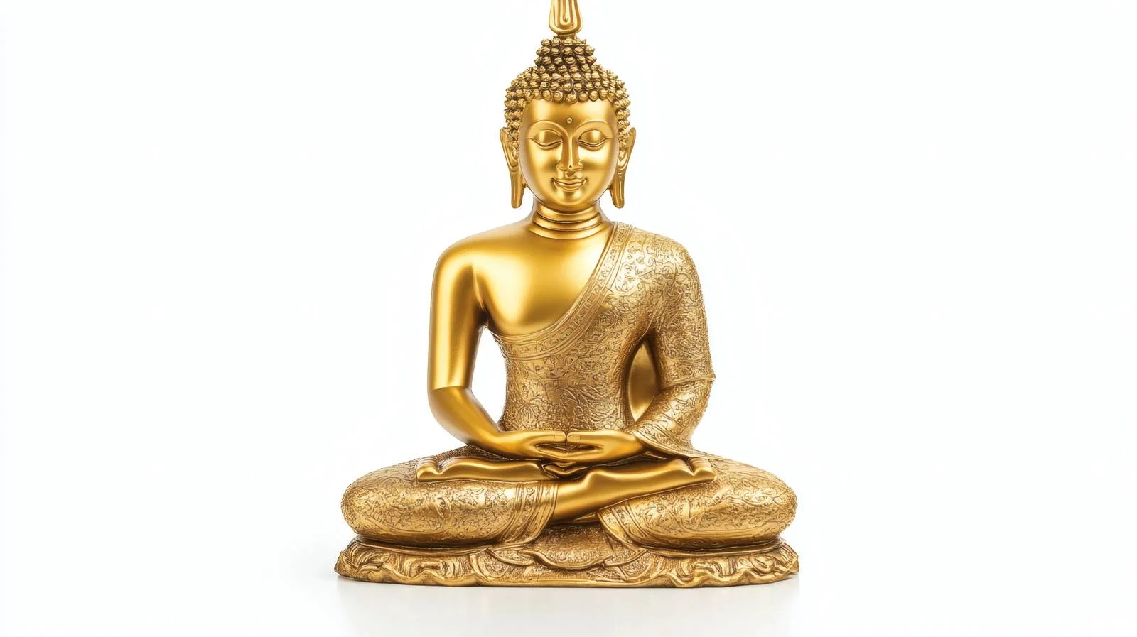 Serene Golden Buddha Meditating White Background — free download from Dotvec