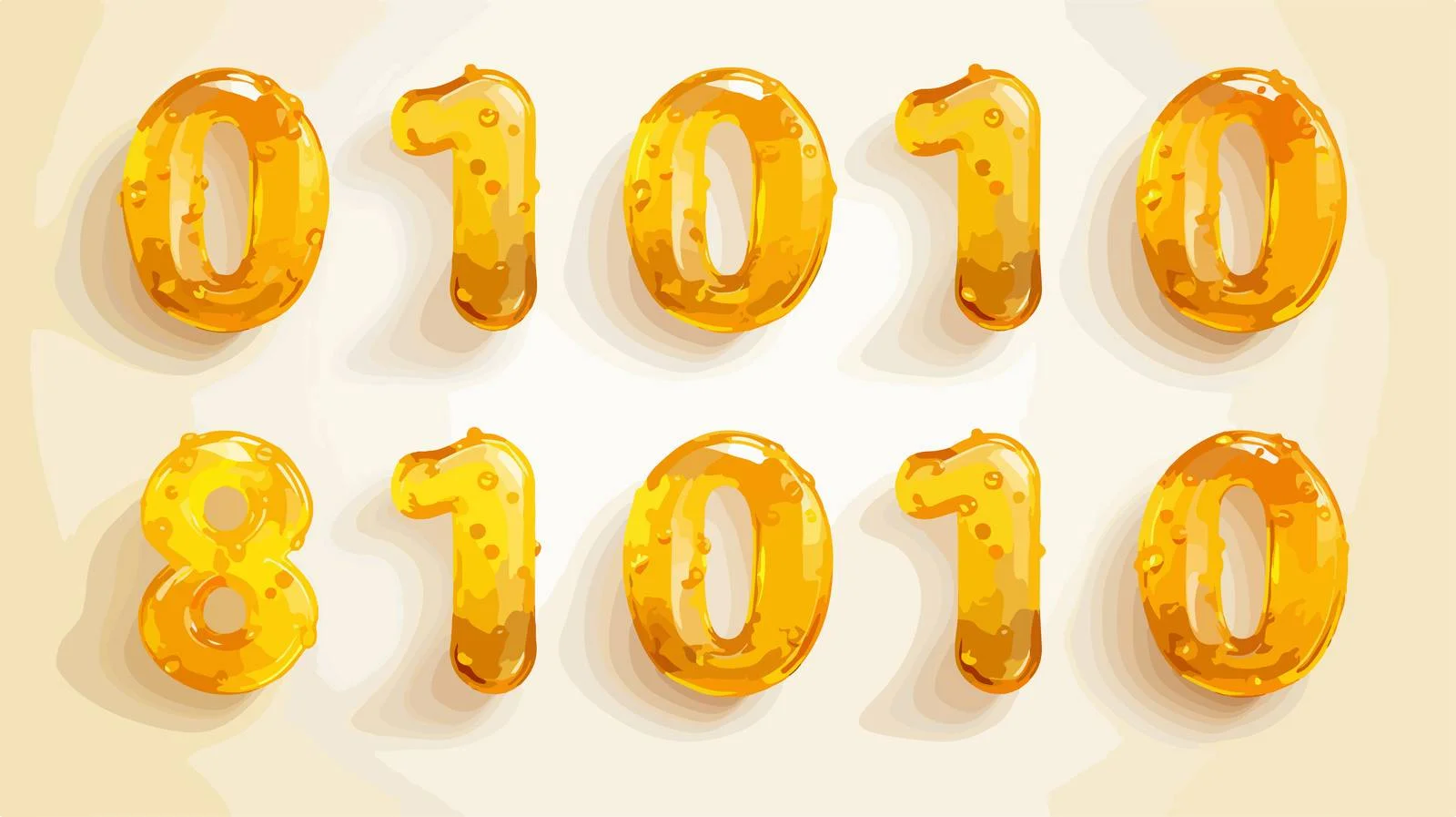 Elegant Golden Honey Figures Set — free download from Dotvec