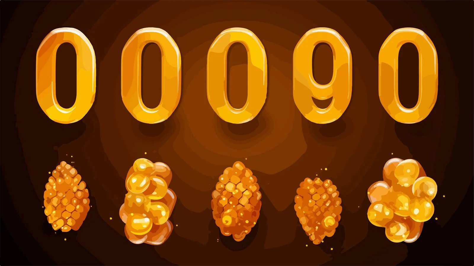 Vibrant Honey Figures with 0% Sign — free download from Dotvec