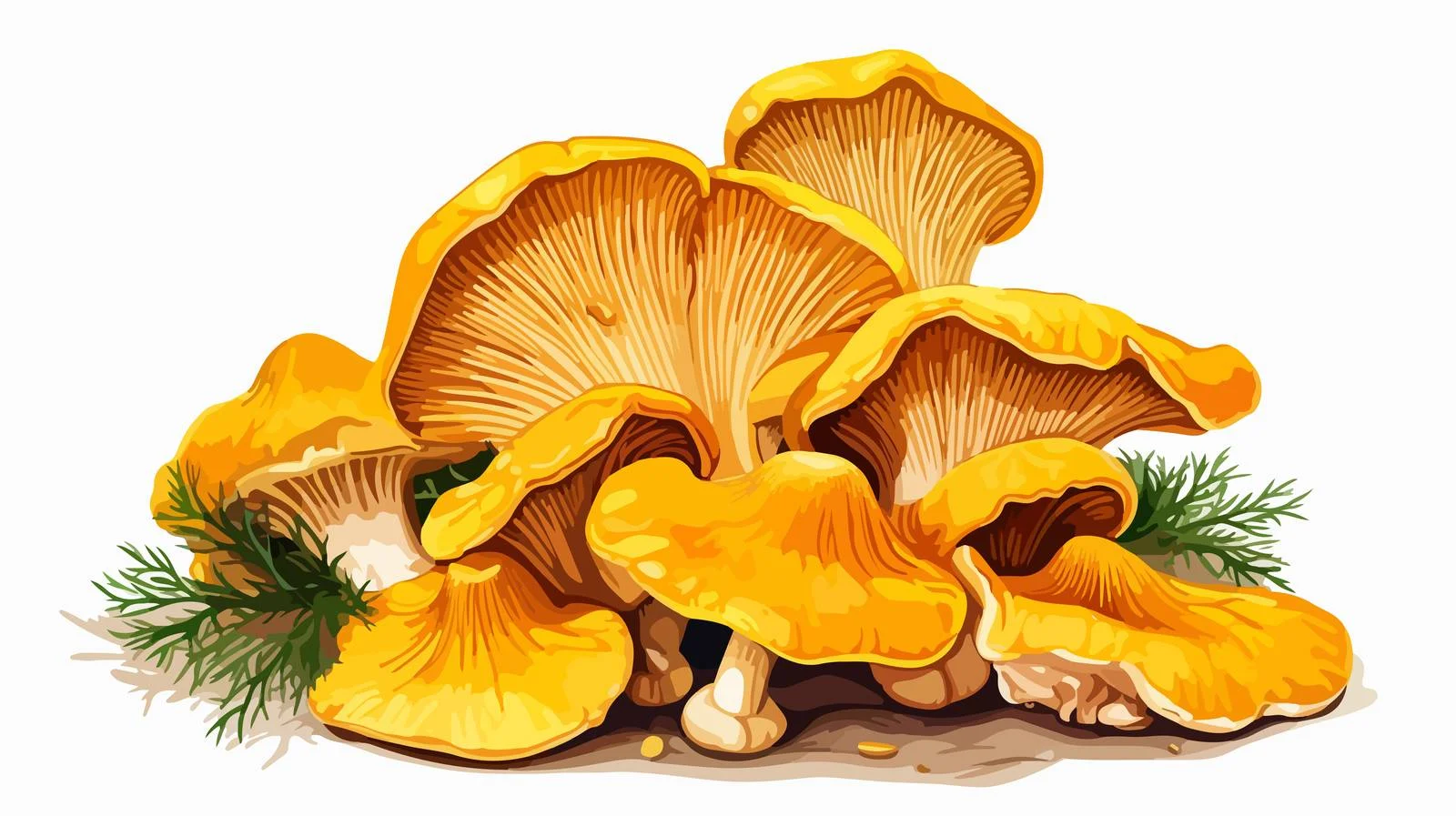 Exquisite Golden Chanterelles Mushroom Composition — free download from Dotvec