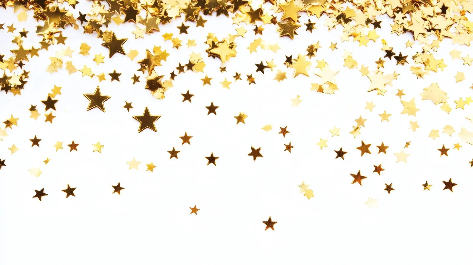Elegant Gold Stars Confetti on White — free download from Dotvec