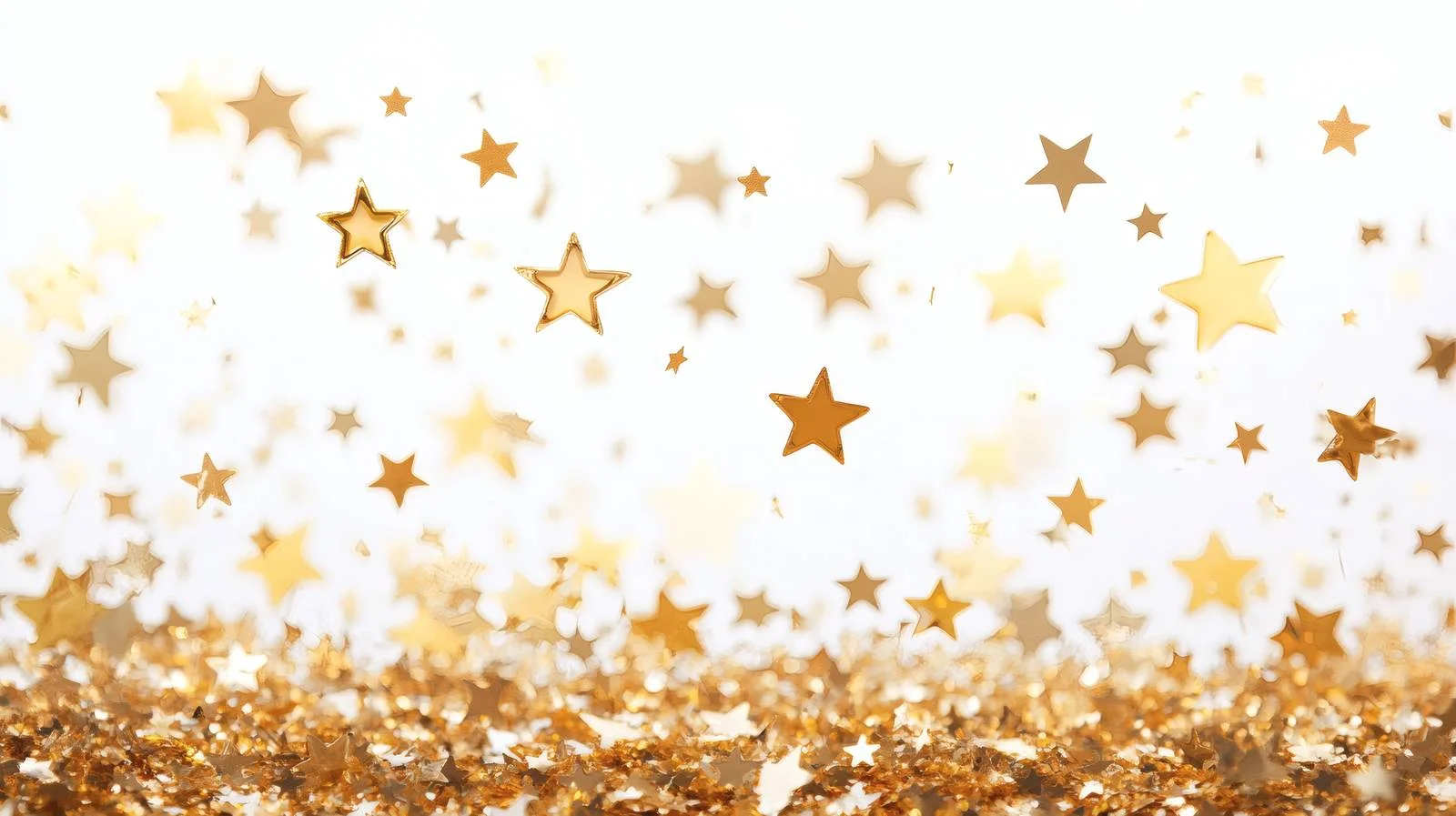 Elegant Golden Stars Confetti White Background — free download from Dotvec