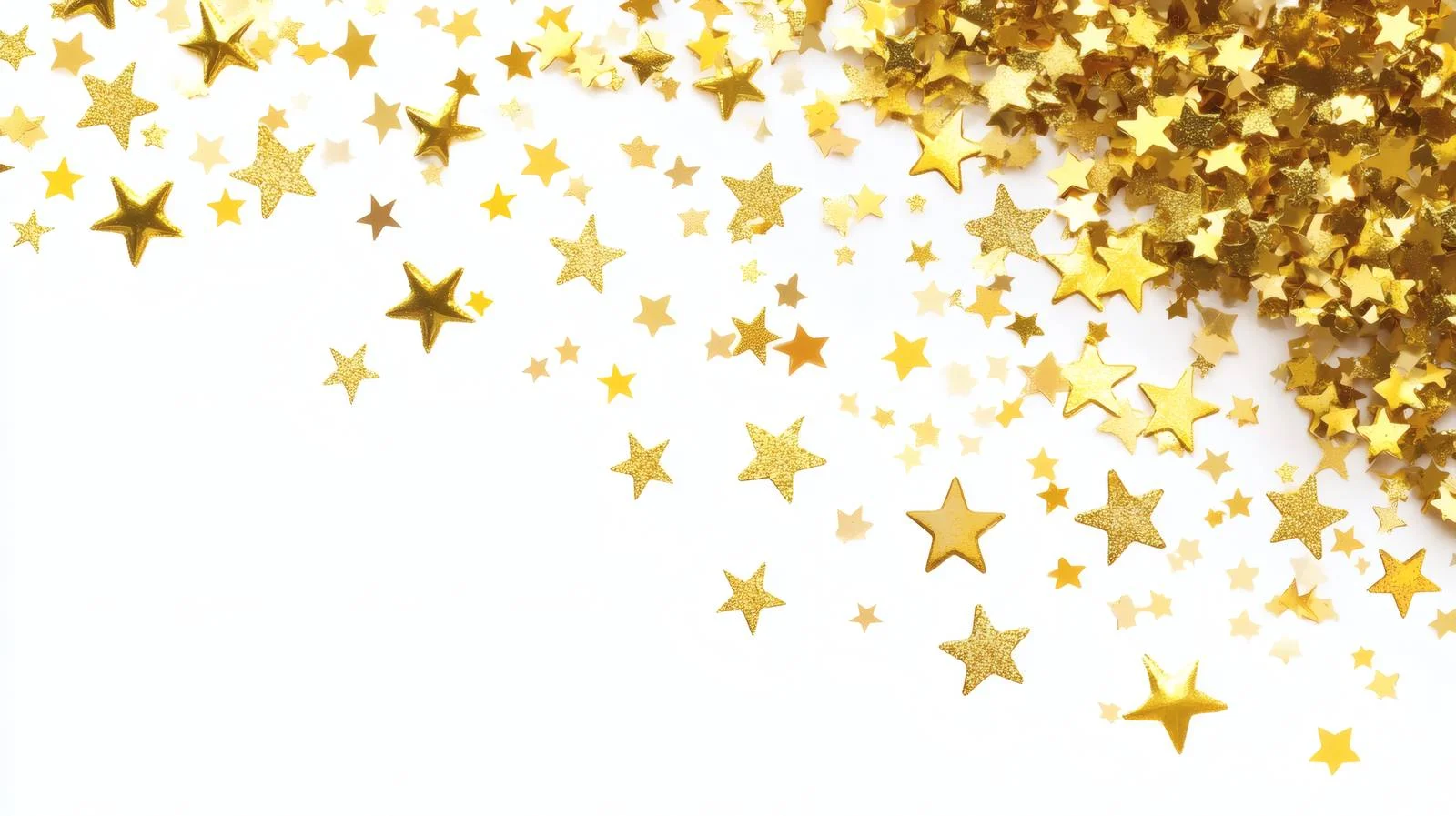 Shiny Gold Stars Confetti White Background — free download from Dotvec