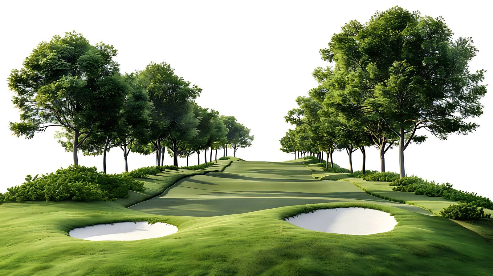 Picturesque Golf Fairway Bordered by Trees — free download from Dotvec