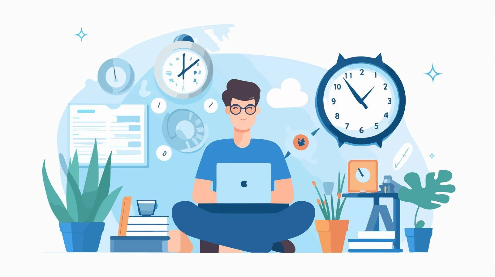 Efficient time management: Individual and clock — free download from Dotvec