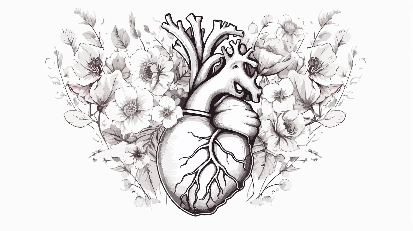 Exquisite anatomical heart in stunning blue — free download from Dotvec