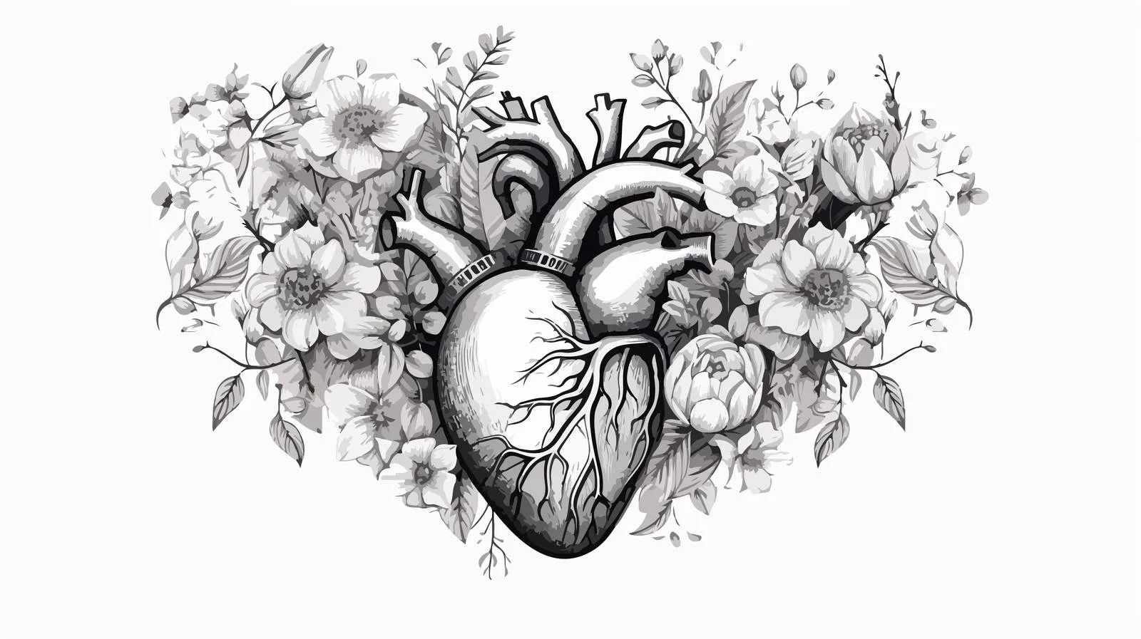 Exquisite anatomical heart encircled by stunning blue — free download from Dotvec