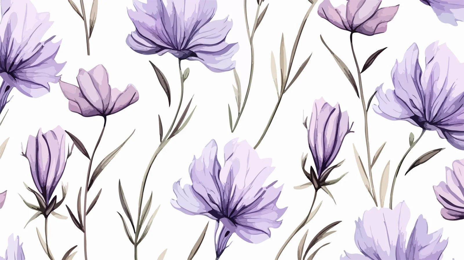 Exquisite Floral Seamless Design with Blooming Purple — free download from Dotvec