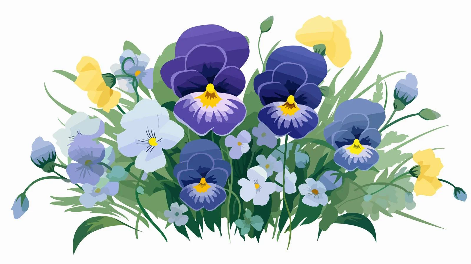 Vibrant Wild Pansies Blossomed Beautifully – free blossomed image from Dotvec