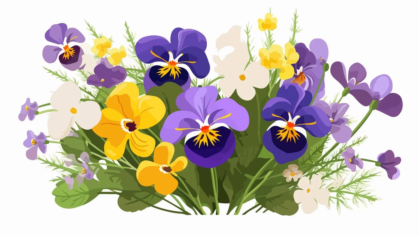 Exquisite Wildflower Bouquet with Pansies — free download from Dotvec