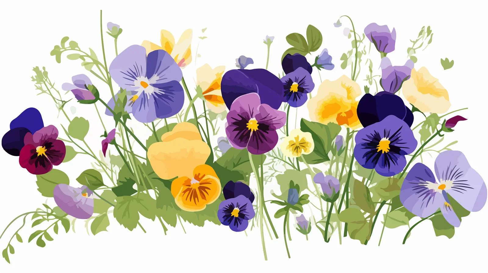 Vibrant Wildflower Bouquet with Pansies — free download from Dotvec