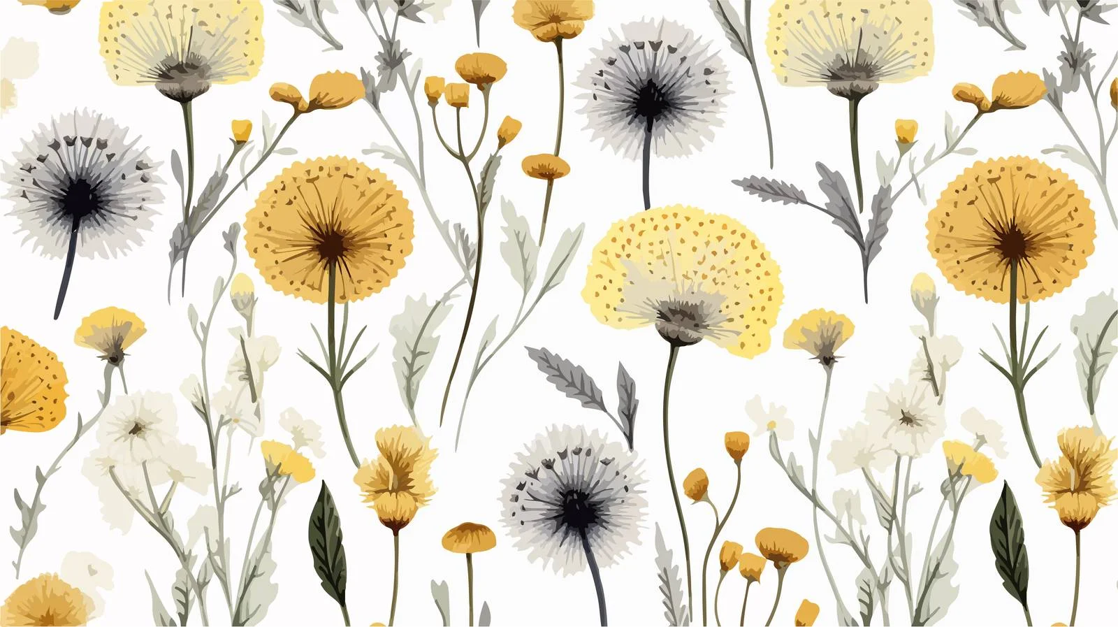 Vibrant Botanical Seamless Pattern with Blooms — free download from Dotvec