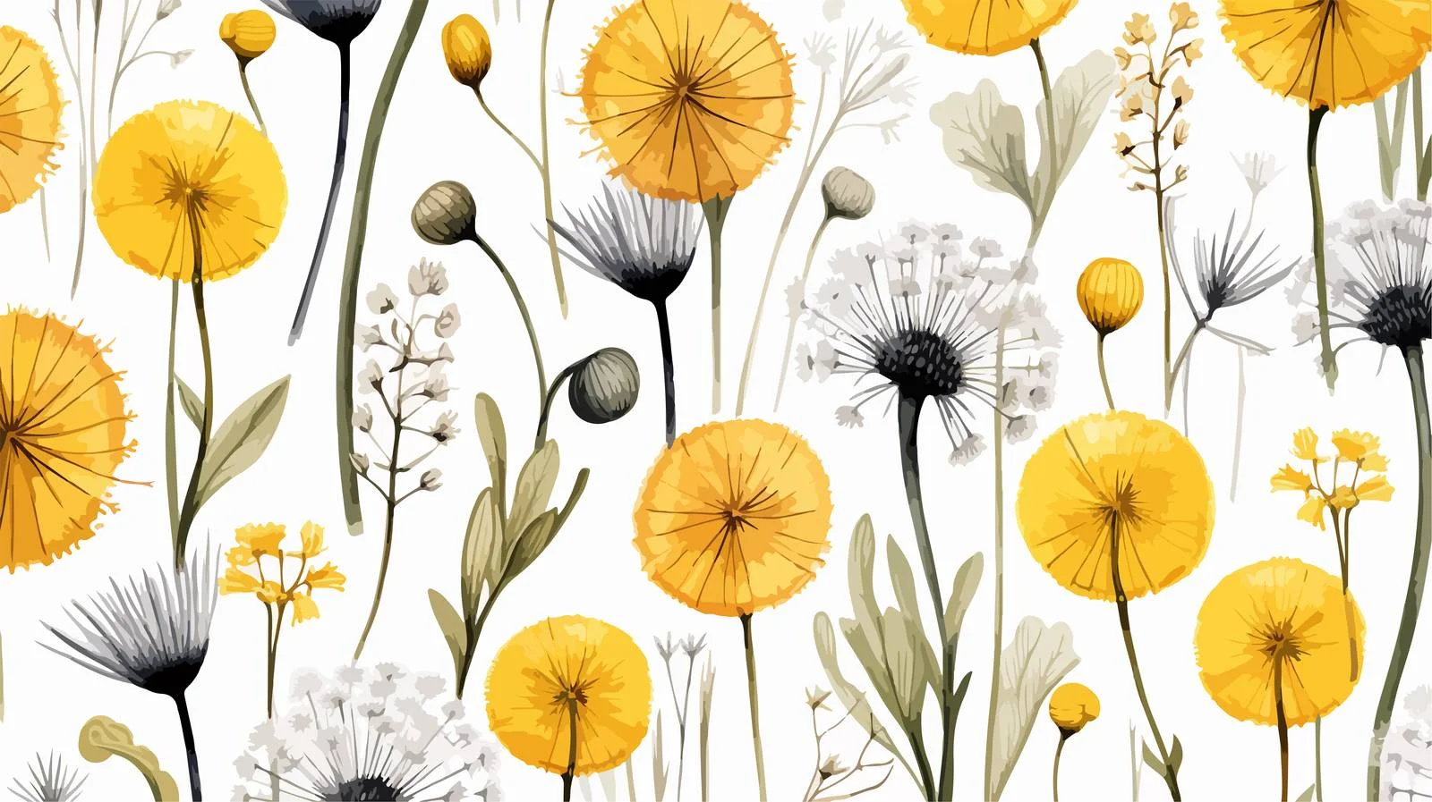 Vibrant Botanical Seamless Pattern with Blossoms — free download from Dotvec