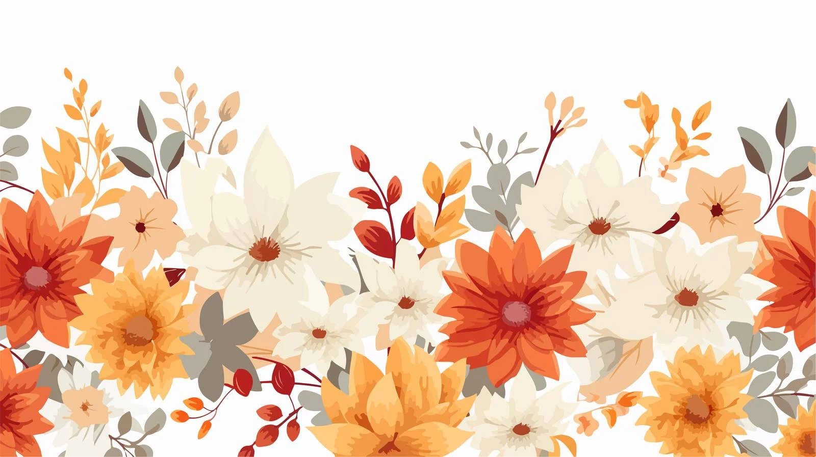 Exquisite Autumn Floral Border Backdrop Design — free download from Dotvec