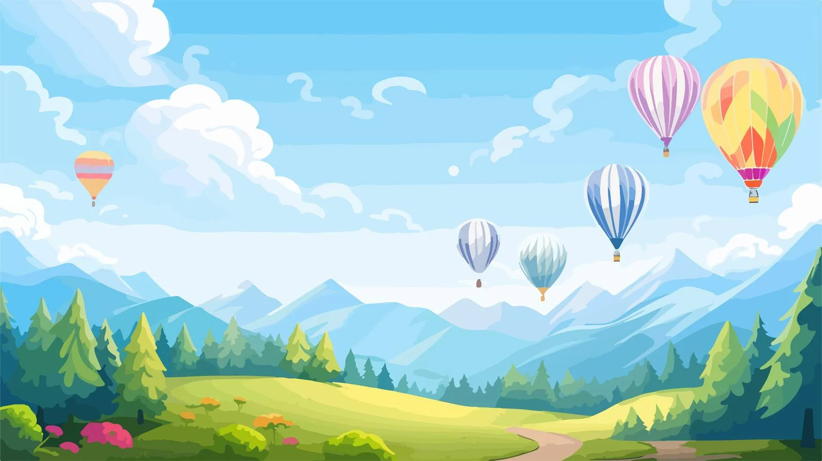 Exquisite Landscape Banner Background with Unique ID — free download from Dotvec