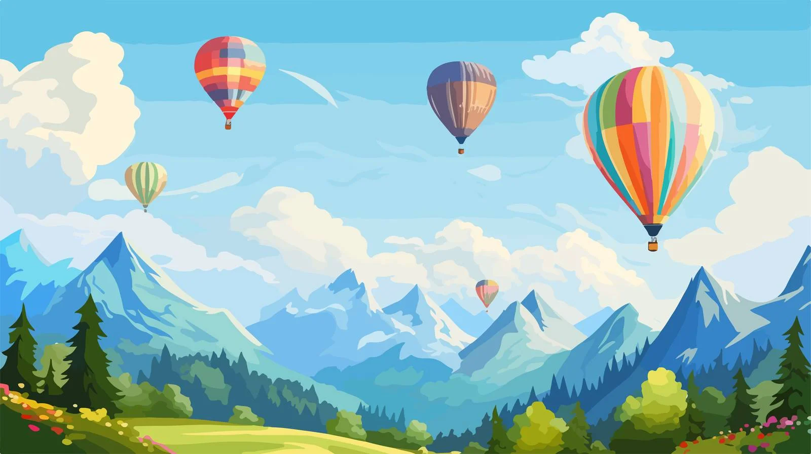 Exquisite Horizontal Banner with Picturesque Background — free download from Dotvec